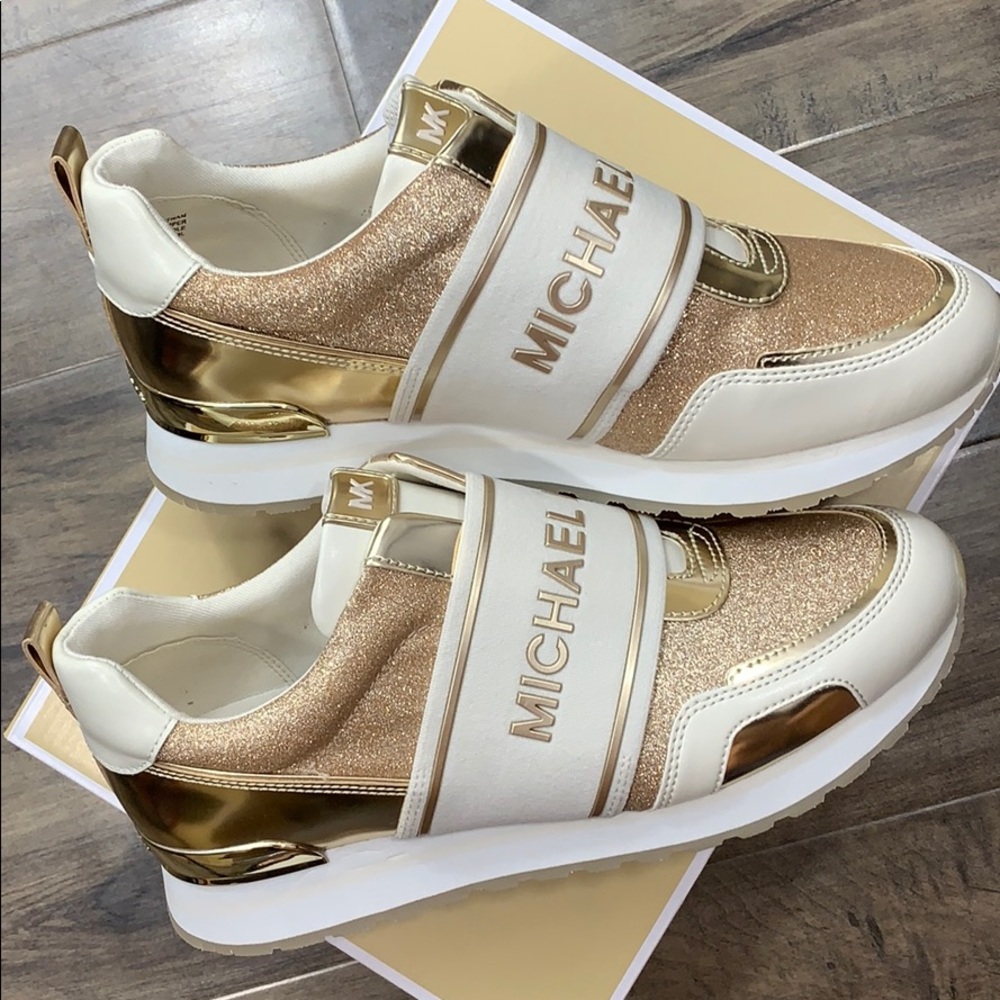 MICHAEL KORS TEDDI TRAINER PIXIE FINE GLITTER - Picture 1 of 16